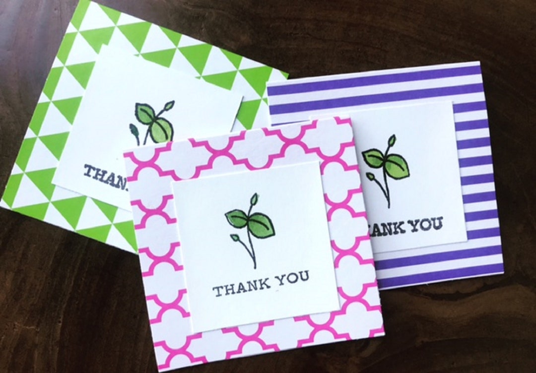 Mini Thank You Cards Set of 6 Thank You Cards Blank Thanks - Etsy