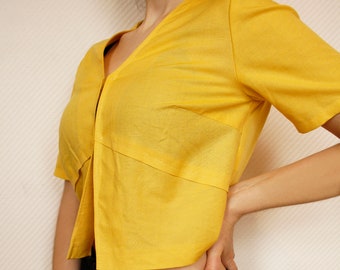 bright yellow blouse