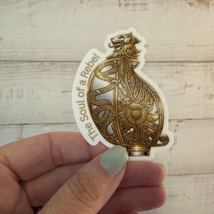 The Soul of a Rebel Sticker | Outlander Inspired Book Decal | Scottish Thistle Highlander Sticker | Sassenach Fandom Laptop, Tumbler Sticker