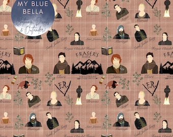 Fraser&#39;s Ridge Outlander Seamless File für POD, Sublimation, PNG.  Fan von Outlander, Jamie & Claire, Frasers Ridge, Staffeln 3-aktuell
