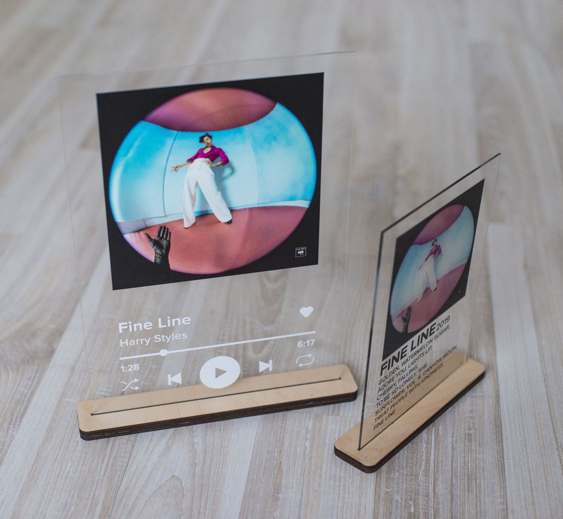 Spotify Glass Art Custom Acrylic Song Poster Harry Styles Etsy