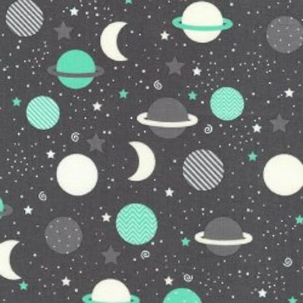 Sold by the half metre. Robert Kaufman Fabric. Space Explorer. Mint. aak-16662-32