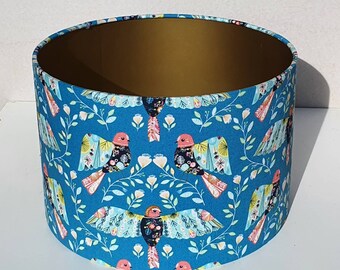 fabric lampshade with brushed gold lining - more fabrics and colours available