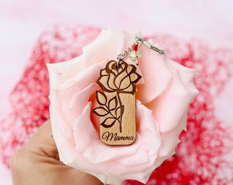 Holz-Schlüsselanhänger zum Muttertag - Original personalisiertes Geschenk