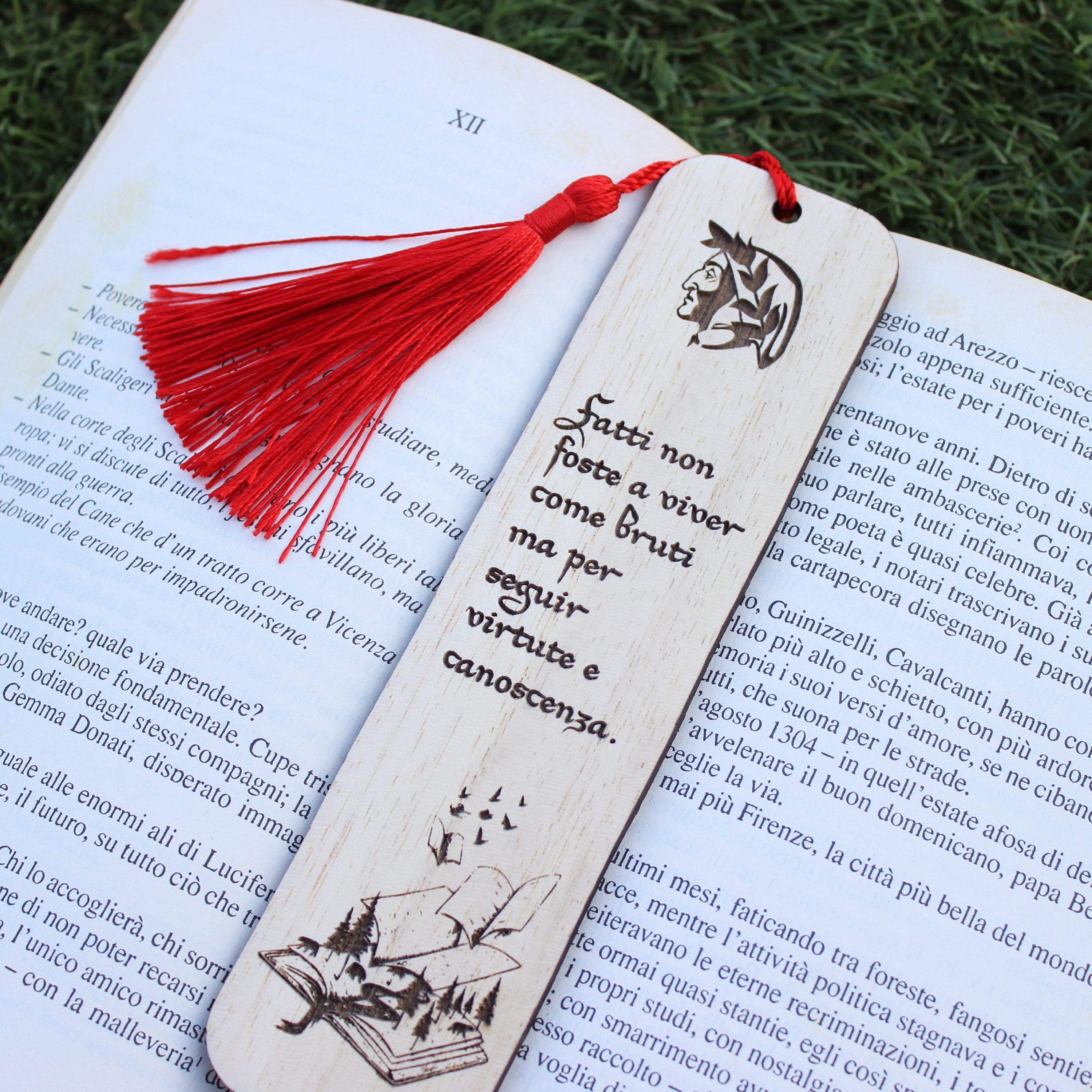 Segnalibro in legno personalizzabile Dante Alighieri Divina