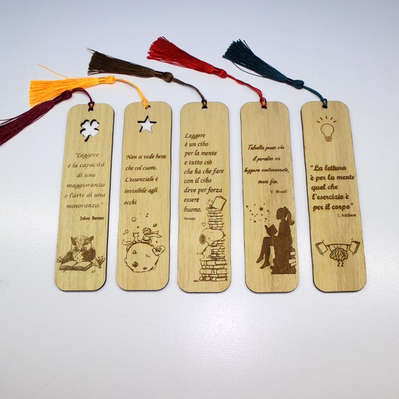 Segnalibri in legno con frasi sulla lettura e Il Piccolo Principe regalo di  Natale taglio laser -  Italia