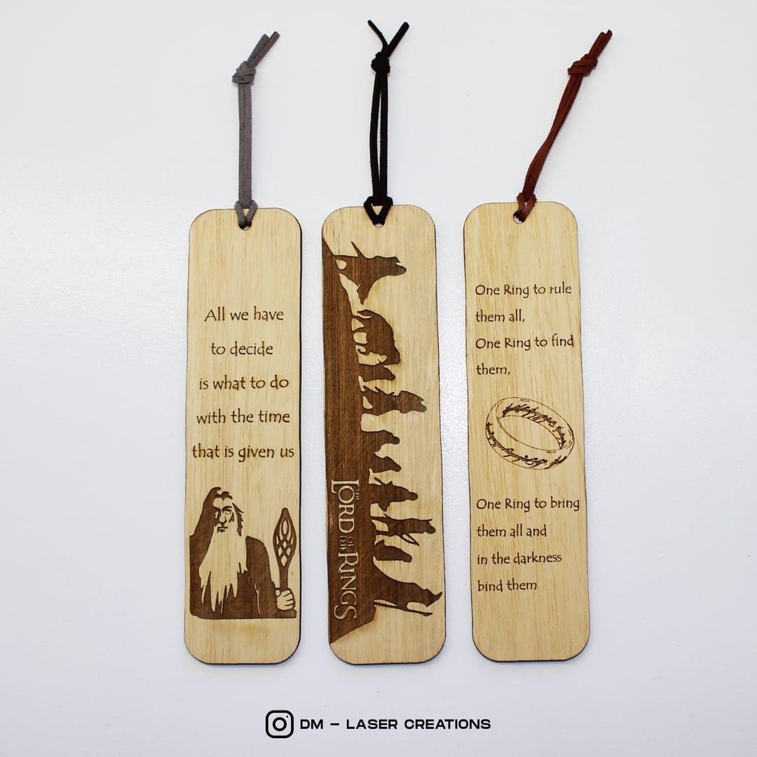 Lord of the Rings Wooden Bookmark - A Fine Quotation