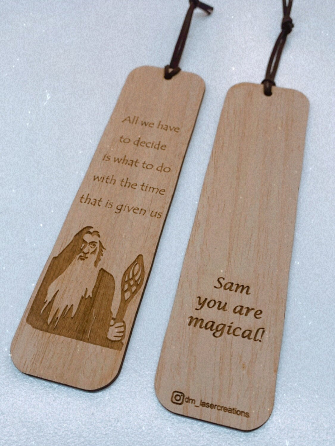 Segnalibri Legno Incisi Il Signore Degli Anelli - Set Da 2 Pezzi Per Appassionati - Foto 9