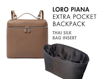Bolsa interna de seda tailandesa para mochila Loro Piana com bolso extra.