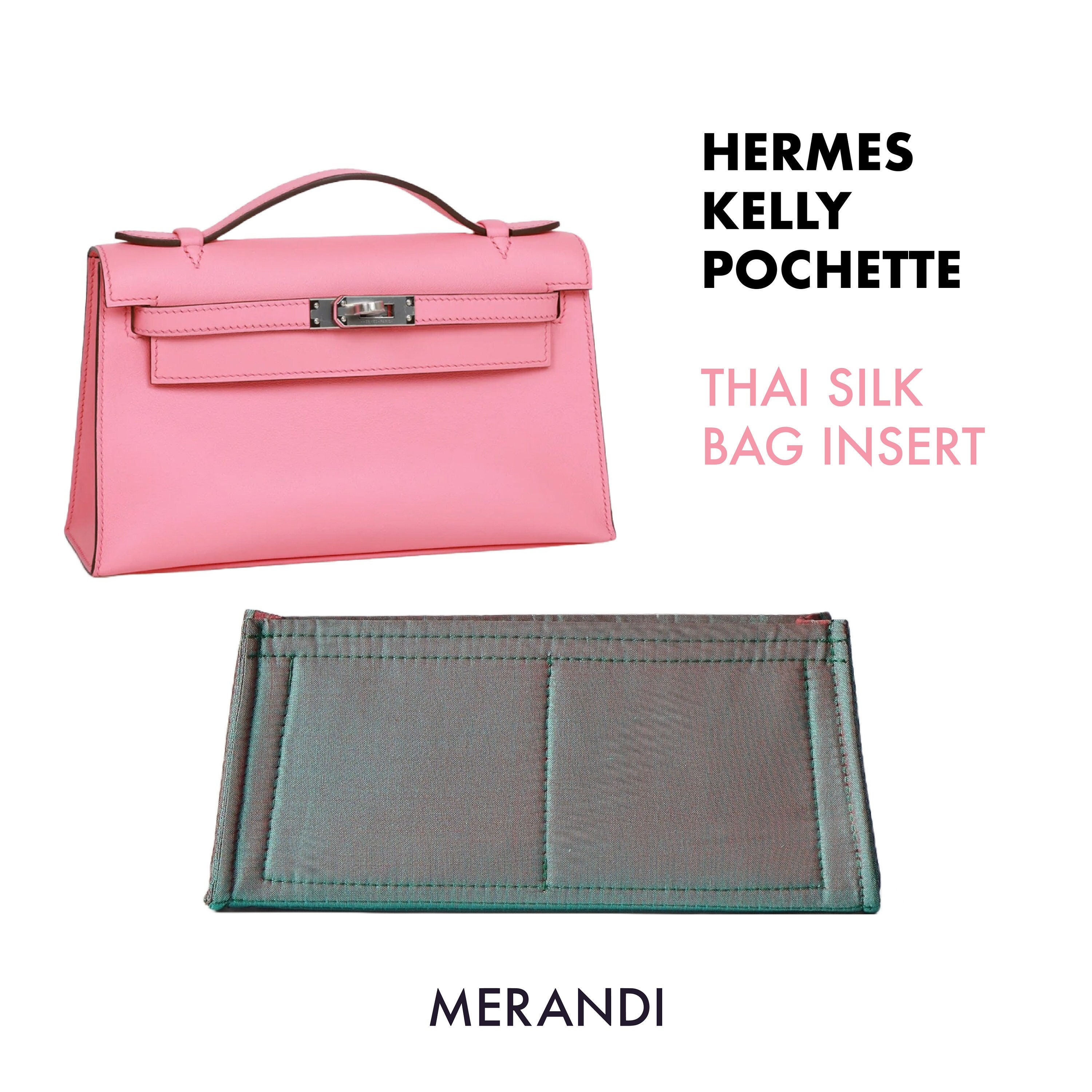 Hermes Mini Kelly KP Pochette Black/Light Brown/Pink/Yellow/White