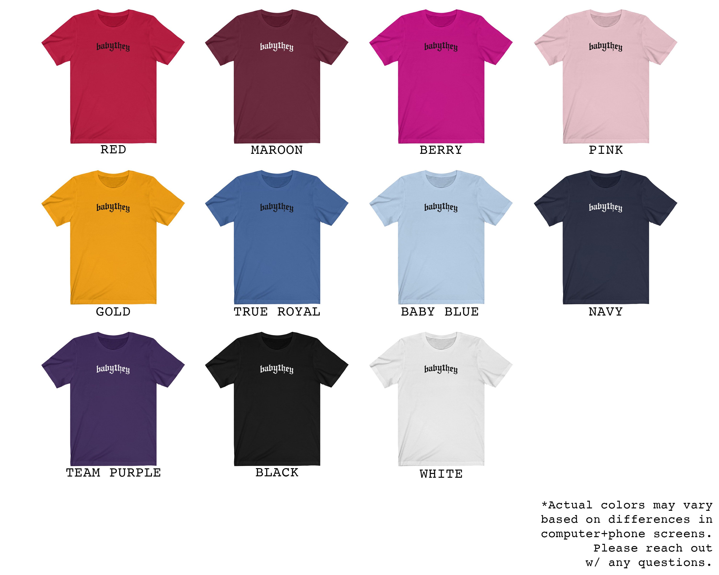 Babythey T-Shirt XS-3XL Multiple Colors | Etsy