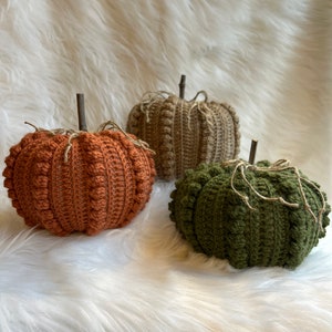 Pumpkins - Halloween - Halloween Decorations - Set of Three Pumpkins - Crochet Pumpkins