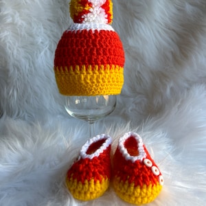 Baby Hat and Shoes - Halloween - Candy Corn