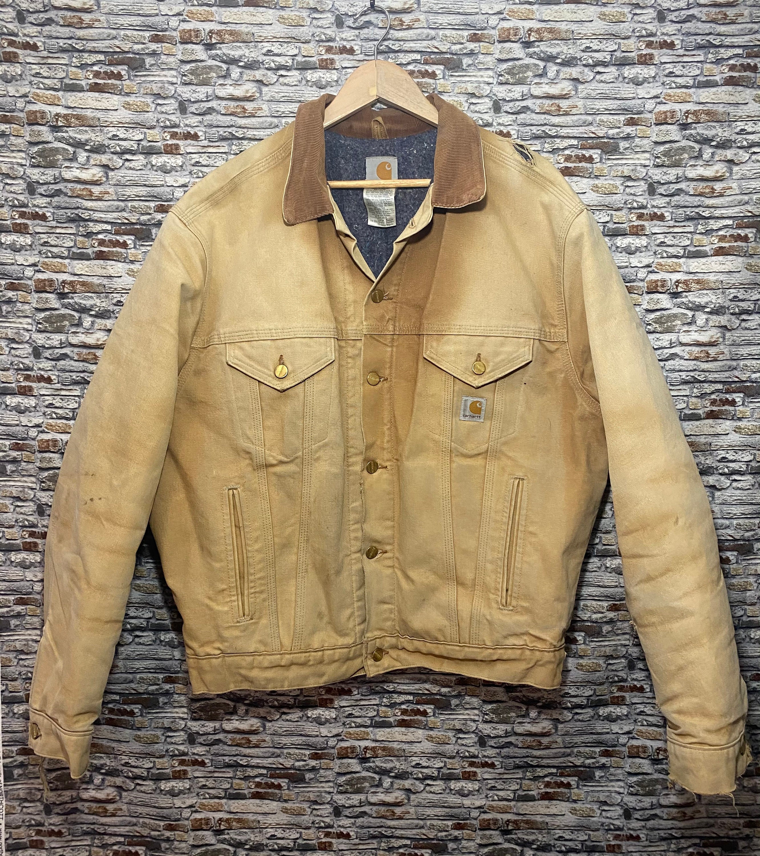 Carhartt Trucker Jacket 90s Vintage Made in U.S.A Blanket | Etsy