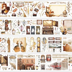 MLStd Światło i cień | Jedna pętla Próbka lub rolka taśmy PET | Naklejki z ludźmi, Materiały do dziennika śmieci, Naklejki do planera, Scrapbooking