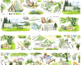 NEWStd Meadow Moments | One Loop Sample or Roll PET Tape | Meadow Stickers, Junk Journal supply, Collage Supply, Scrapbooking