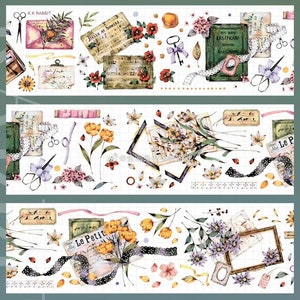 KKRabbit Flower Letter 2 | One Loop Sample or Roll PET Tape | Flower Stickers, Junk Journal Supplies, Planner Sticker, Scrapbooking Supplies