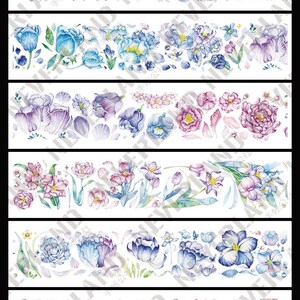 NLLAUD Colorful Orchids | One Loop Sample PET Tape | Flower Stickers, Junk Journal supplies, planner sticker, Scrapbooking