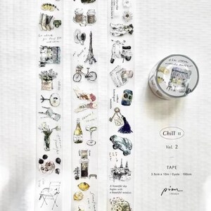 Pion Chill Vol. 2 | One Loop Sample or Roll Matte PET Tape | Journal Stickers, Junk Journal Supplies, Planner Sticker, Scrapbooking Supplies