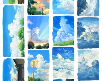 NEWStd Skyward | One Loop Sample or Roll PET Tape | Sky Stickers, Junk Journal supply, Collage Supply, Scrapbooking