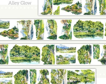 Chuyoo Alley Glow | One Loop Sample or Roll PET Tape | Street Stickers, Junk Journal Supply, Planner Sticker, Scrapbook, Collage