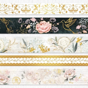 WT Spring Memory | One Loop Sample Washi Tape Set | Flower Stickers, Junk Journal supplies, planner sticker, Scrapbooking