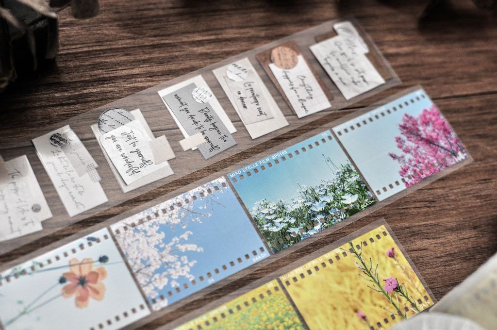 Miao Stelle Die-Cut Sticker Tape - Floral Stamp - WTDB400102