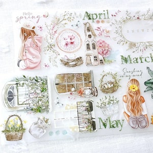 BackInStock Journal Seiten 4Season | ein Schlaufen-Muster (2 m) oder eine Rolle PET-Band | Journal Aufkleber, Junk Journal Versorgung, Planer Sticker, Scrapbook