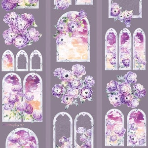 MoodTape Rose Whisper | One Loop Sample or Roll PET Tape | Flower Sticker, Junk Journal Supplies, Planner Sticker, Scrapbooking Supplies