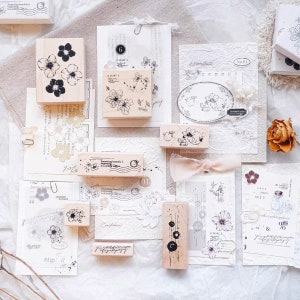 New Jennyuanzi Vol.4 Stamp Set | Wooden Rubber Stamps | Junk Journal Supplies, Planner Supplies, Scrapbooking, Art Journal Supplies