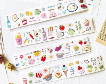 Sonia Snacks | One Loop Sample or Roll Washi Tape | Snack Stickers, Junk Journal supplies, planner sticker, Scrapbooking