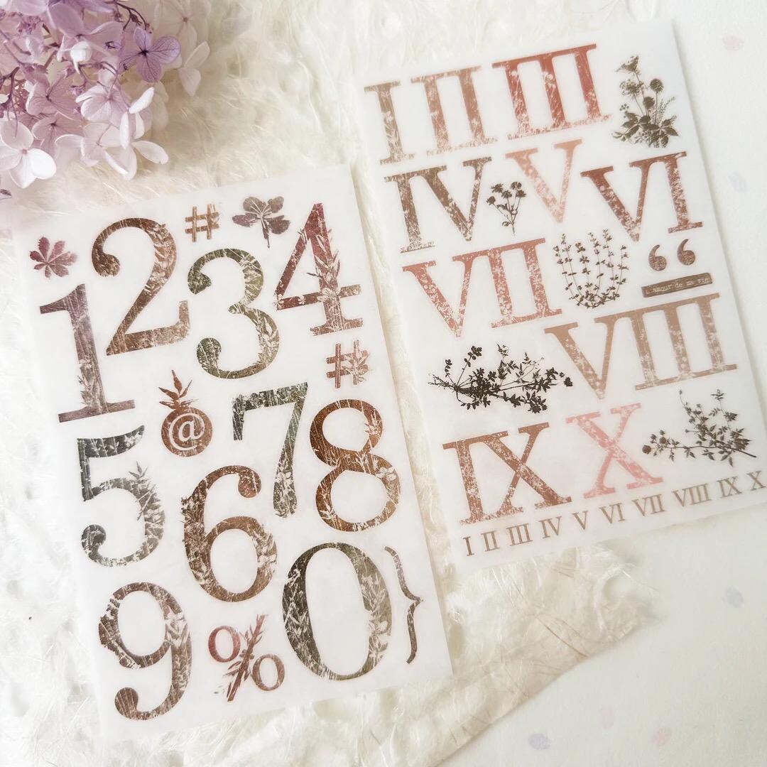 Journaling Number 2 Sheets Journal Pages Print on Sticker Numbers | Transfer Sticker ...
