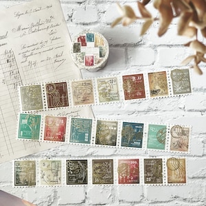 New LadyF Stamp Washi Tape | One Loop Sample or Roll Washi Tape | Stamp Sticker, Junk Journal Supplies, Planner Sticker, Scrapbooking