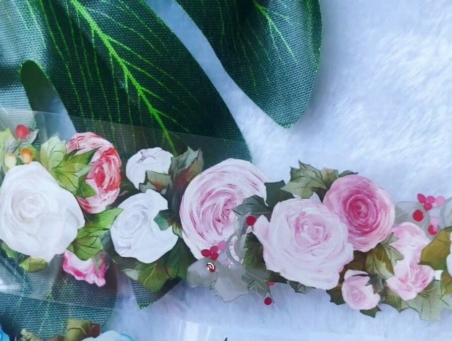 Timotape Pink Rose | One Loop Sample or Roll PET Tape | Flower Stickers, Junk Journal Supplies ...