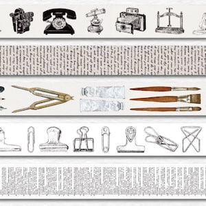 WT Happy Journaling | One Loop Sample Washi Tape Set | Vintage Pattern Stickers, Junk Journal supplies, planner sticker, Scrapbooking