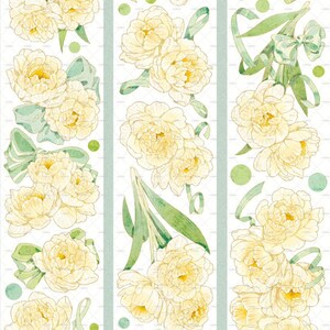 MoodTape Tulip Kiss | One Loop Sample PET Tape | Flowers Stickers, Junk Journal supplies, planner sticker, Scrapbooking