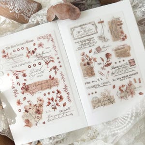 2 Blatt auf Aufkleber Früher Herbst | Transfer Sticker | Blätter Aufkleber, Junk Journal Versorgung, Planer Aufkleber, Scrapbook