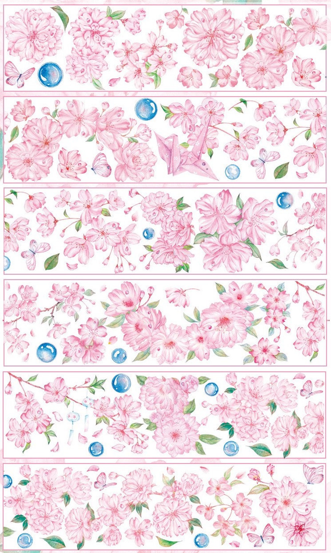 Trista Sakura in the Rain | One Loop Sample Washi Tape | Flower ...