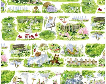NEWStd Garden Reverie | One Loop Sample or Roll PET Tape | Garden Stickers, Junk Journal supply, Collage Supply, Scrapbooking