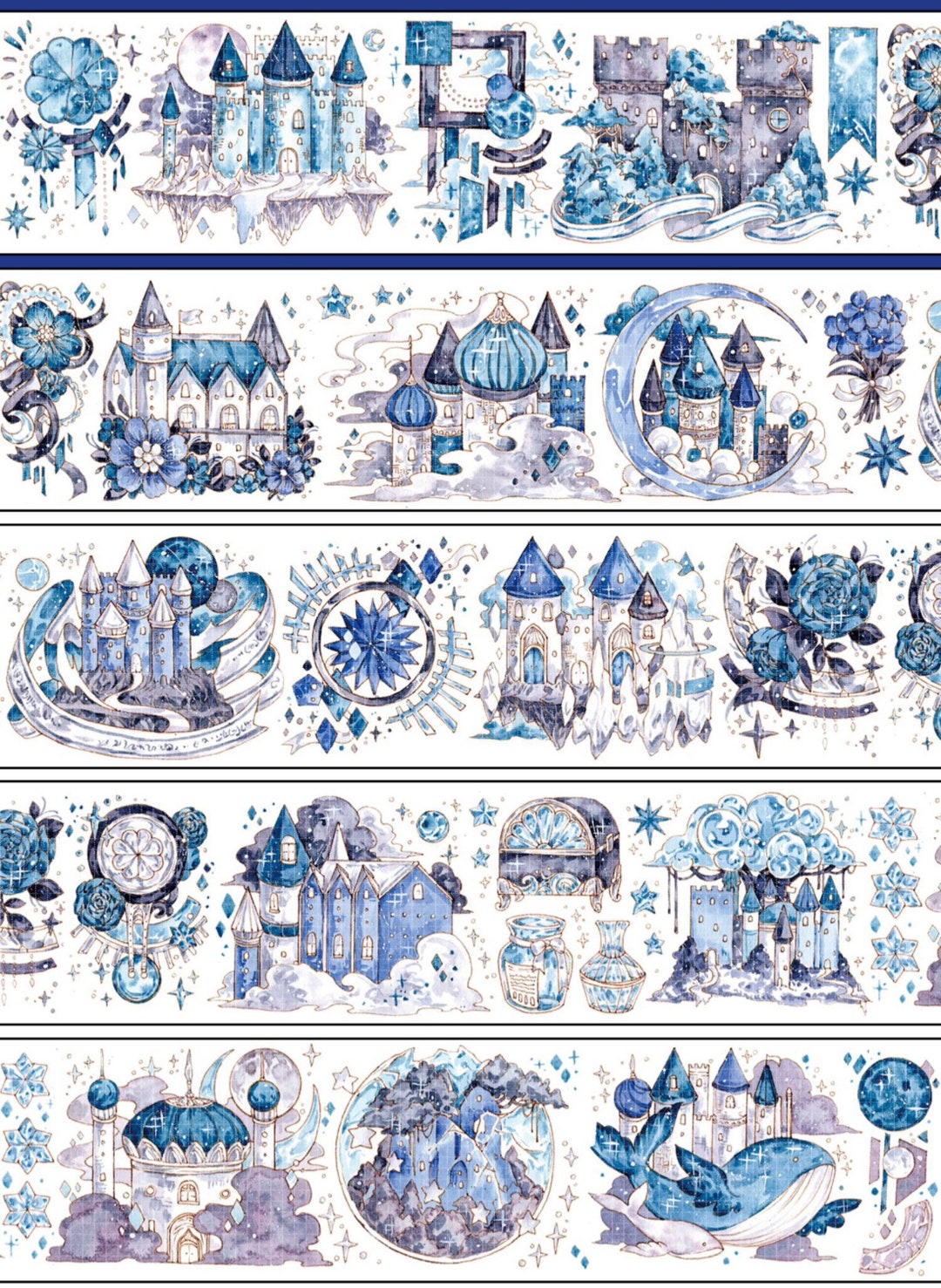 BSJ Moon Castle | One Loop Sample or Roll PET Tape | Castle Stickers ...