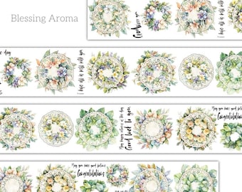Chuyoo Blessing Aroma | One Loop Sample or Roll PET Tape | Flower Stickers, Junk Journal Supply, Planner Sticker, Scrapbook, Collage