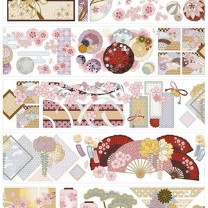 YSYS Japanese Style 1 | One Loop Sample Washi Tape | Pattern stickers, Junk Journal supplies, planner sticker, Scrapbooking