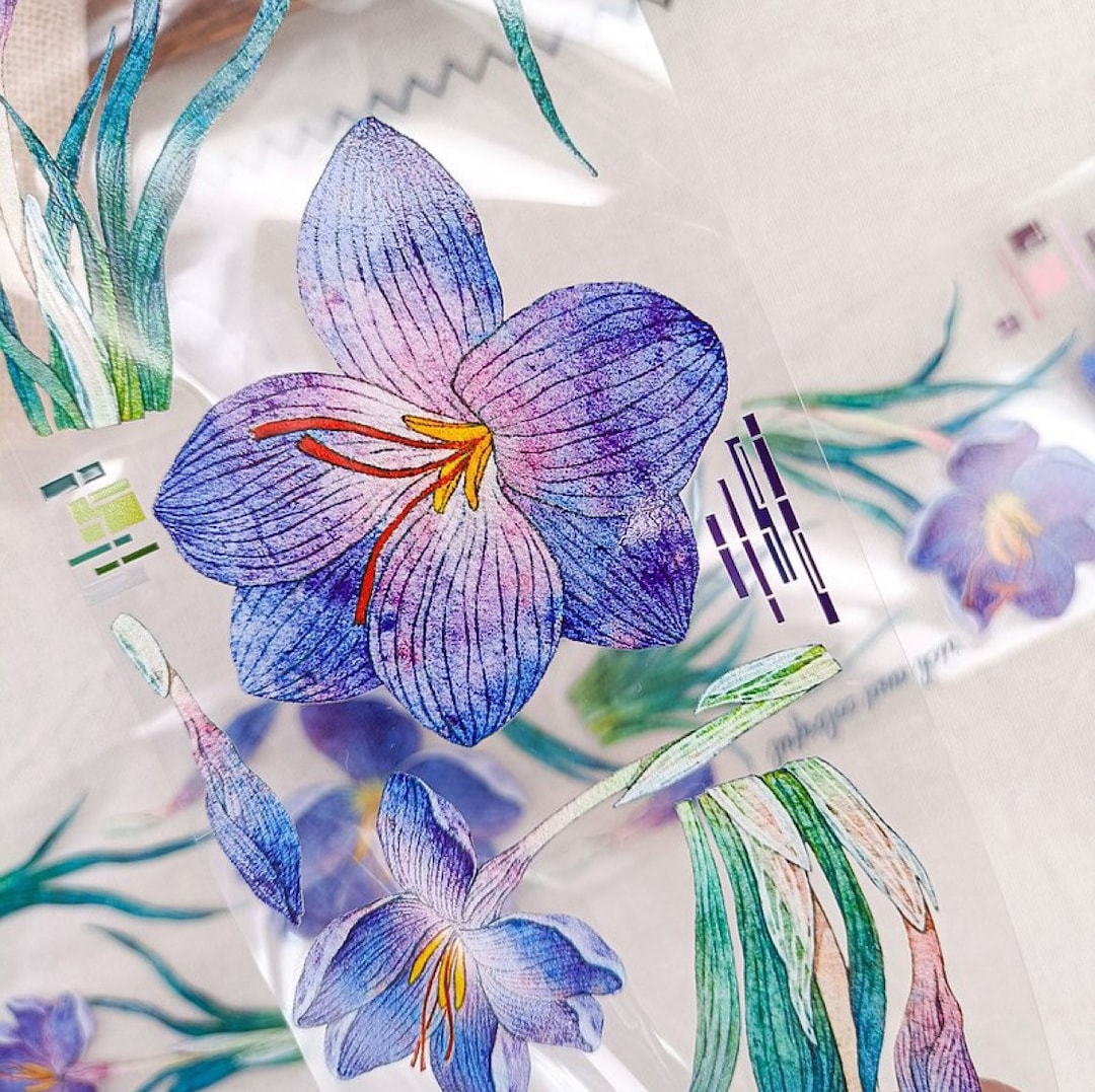 Saffron Color Sticker Wood3f Saffron | One Loop Sample or Roll PET Tape | Flower Stickers ...