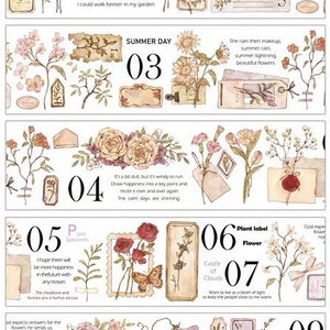 YC Plant Label | One Loop Sample PET Tape | Flower Stickers, Junk Journal supplies, planner sticker, Scrapbooking Supplies