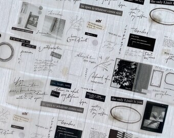 Shiwu Collage 03 | One Loop Sample or Roll PET Tape | Paper Sticker, Junk Journal Supplies, Planner Sticker, Scrapbooking Supplies, Collage