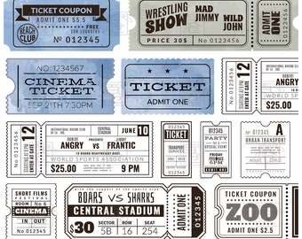 BCJ Ticket Collection | One Loop Sample or Roll PET Tape | Ticket Stickers, Junk Journal Supplies, Collage Art Supplies, Scrapbook, Collage