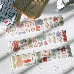 Sonia Label | One Loop Sample or Roll Washi Tape | Pre-cut Label Stickers, Junk Journal supplies, planner sticker, Scrapbooking