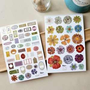 Fairy Ball Flowers 7 Transfer Sticker| Print On Sticker | Flower Stickers, Junk Journal Supplies, Scrapbooking Supplies, Collage