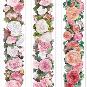 Timotape Pink Rose | One Loop Sample or Roll PET Tape | Flower Stickers, Junk Journal Supplies, Collage Art Supplies, Scrapbooking Supply