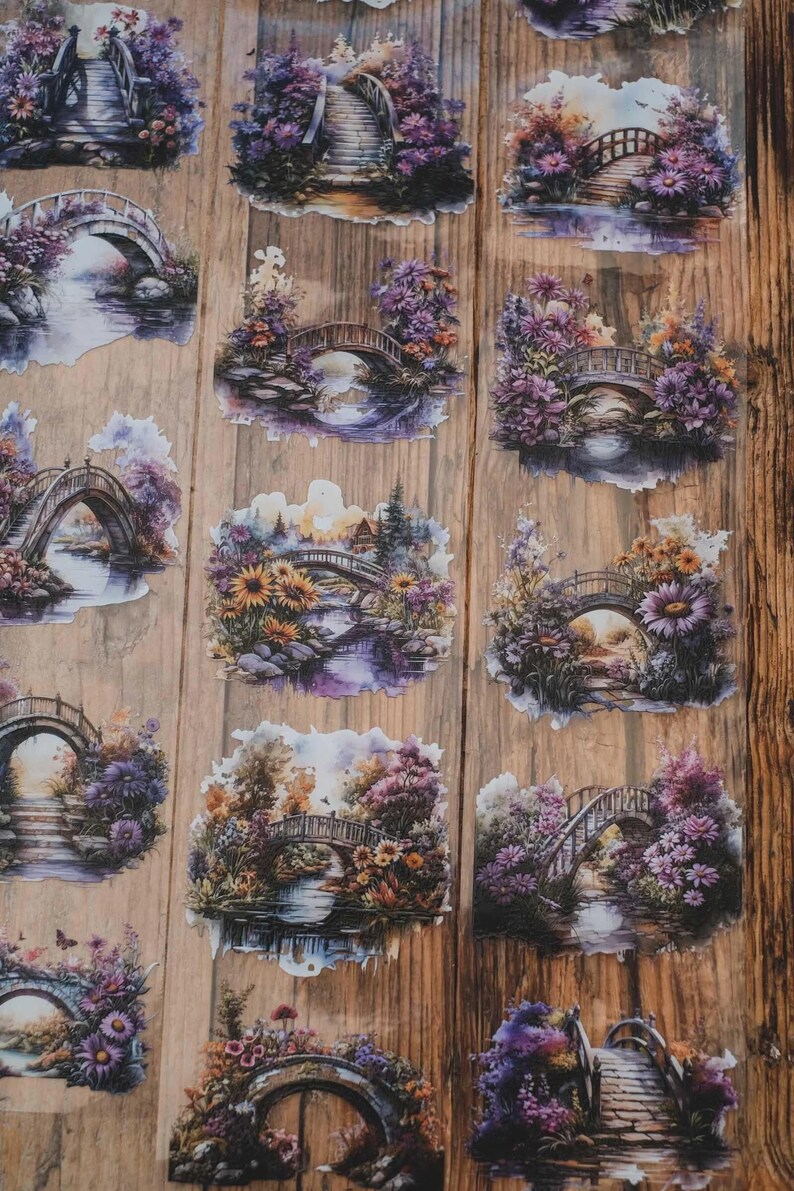 LG Purple Floral Bridges | One Loop Sample or Roll PET Tape | Bridge ...